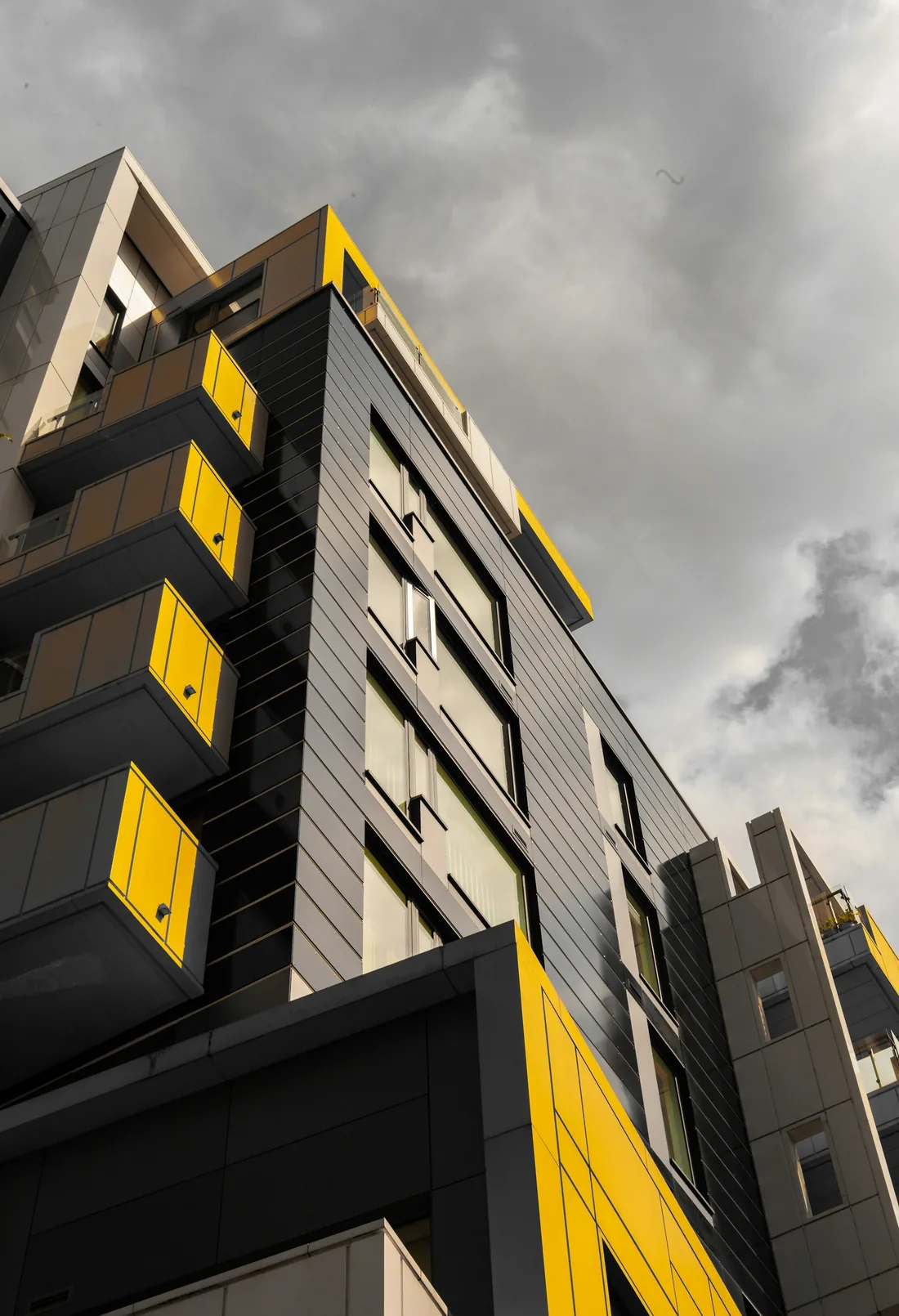 Contemporary building with a striking architectural metal facade