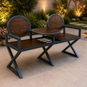 Luxury Garden Bench with Center Table